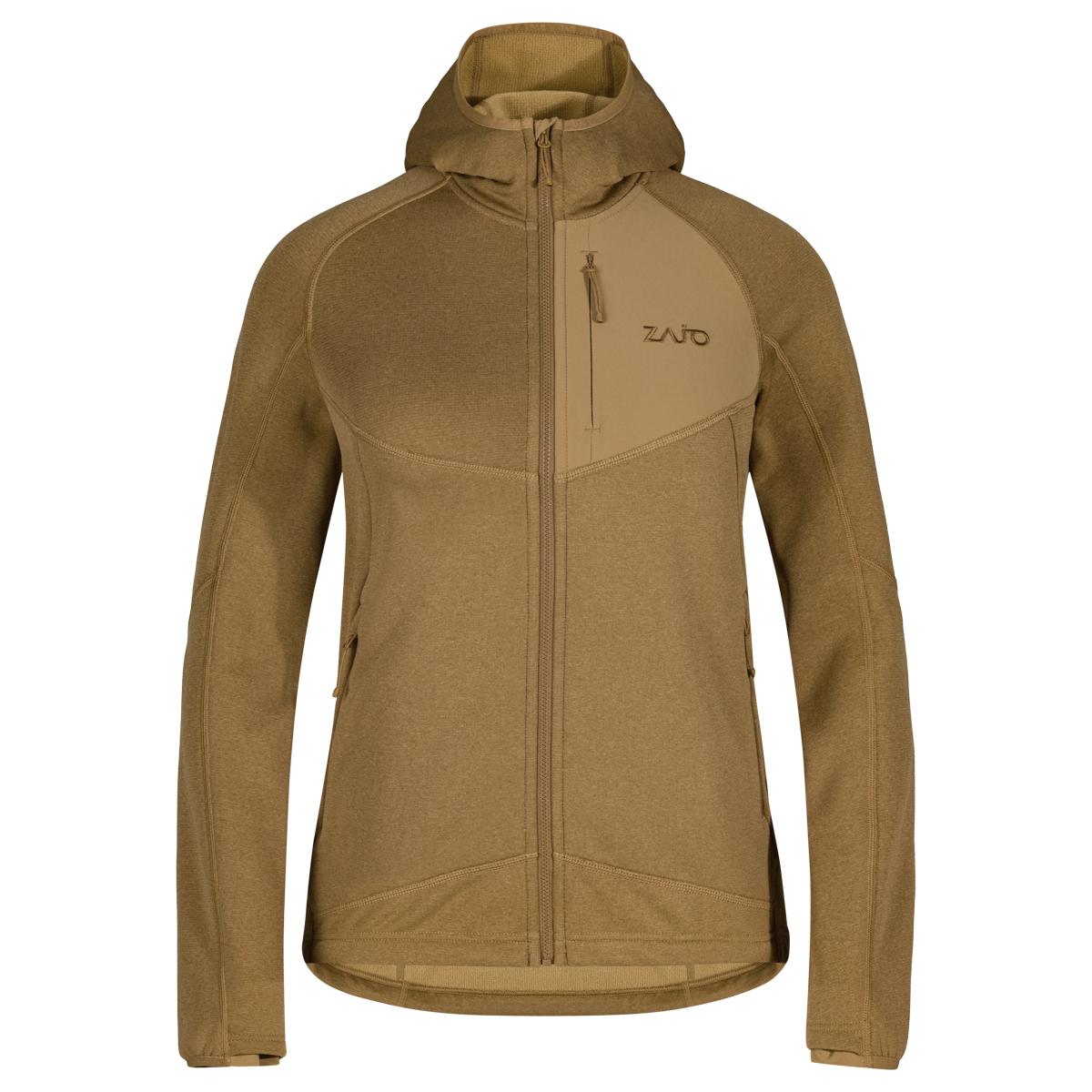 Amiko Fleecejacke mit Kapuze für Damen, Farbe Golden Brown