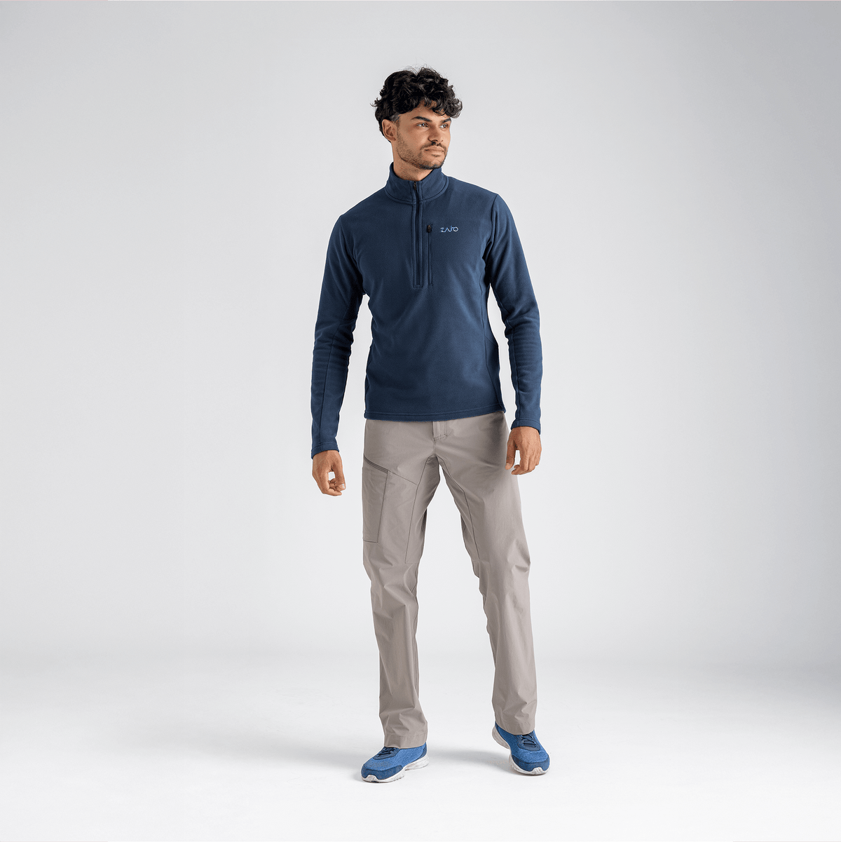 Auro Men's Fleece Zip Top — Black Olive