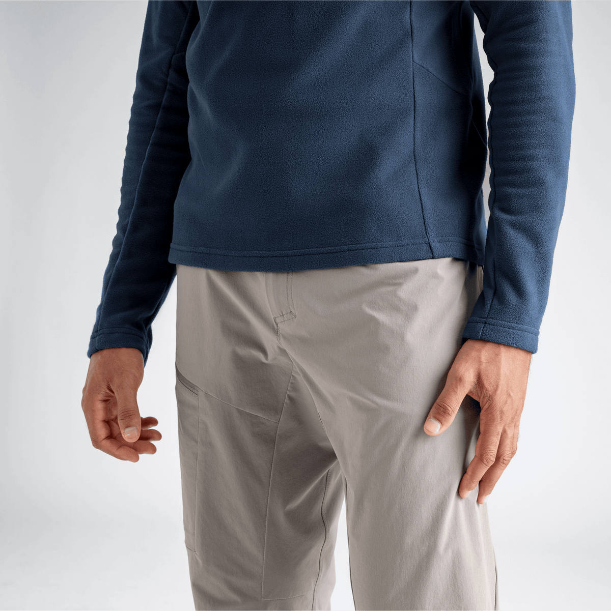 Auro Men's Fleece Zip Top — Dove Grey