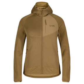 Amiko Fleecejacke mit Kapuze für Damen, Farbe Golden Brown