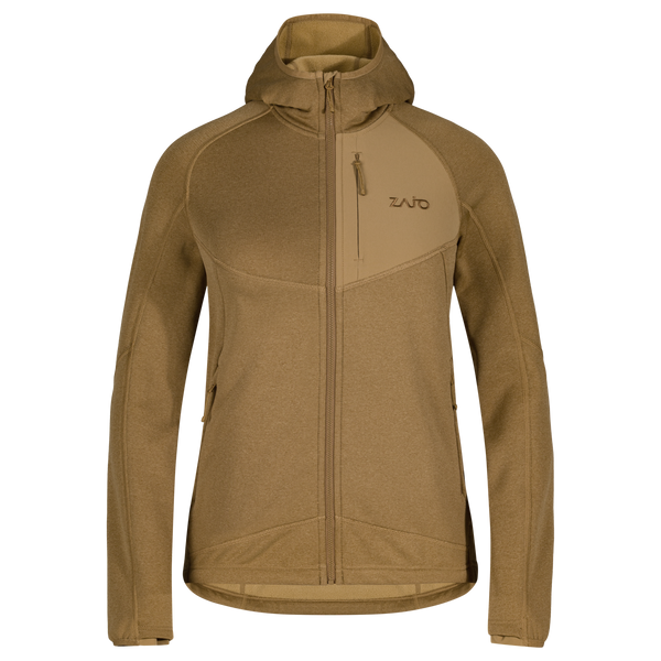 Amiko Fleecejacke mit Kapuze für Damen, Farbe Golden Brown
