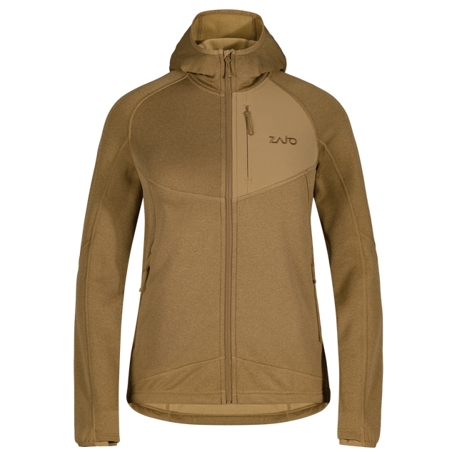 Amiko Fleecejacke mit Kapuze für Damen, Farbe Golden Brown