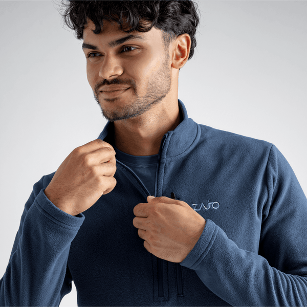 Auro Men's Fleece Zip Top — Black Olive