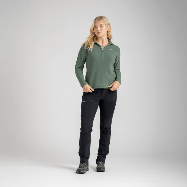 Auro Women's Fleece Zip Top in Black Olive