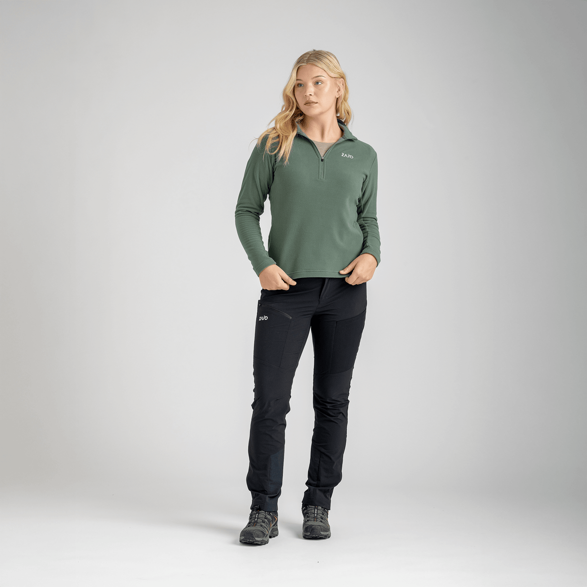 Auro Women's Fleece Zip Top in Dark Navy