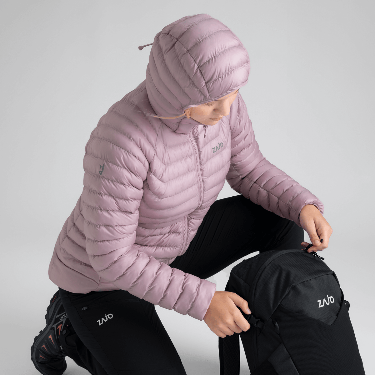 Nubaro Women's Insulated Hooded Jacket — Taupe Beige