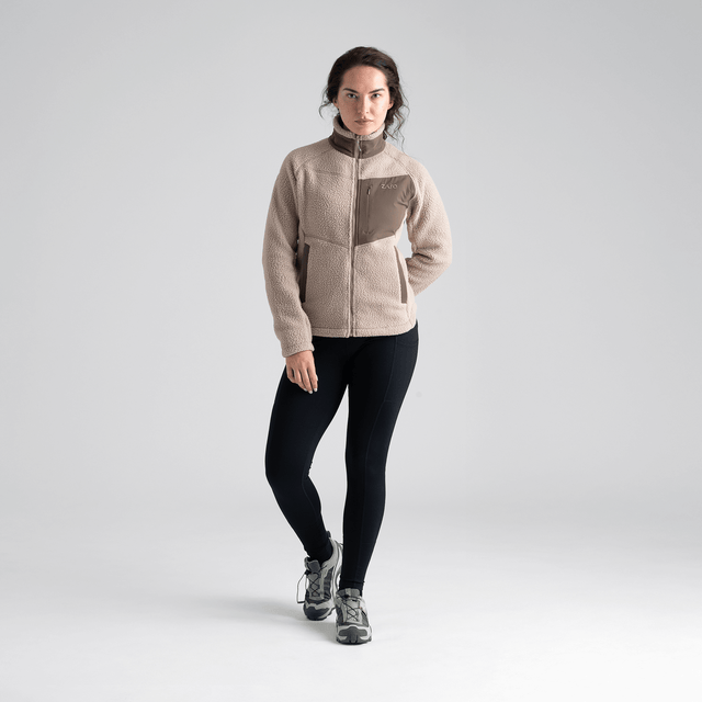 Palpo Women's Pile Fleece Jacket in Iced Mauve