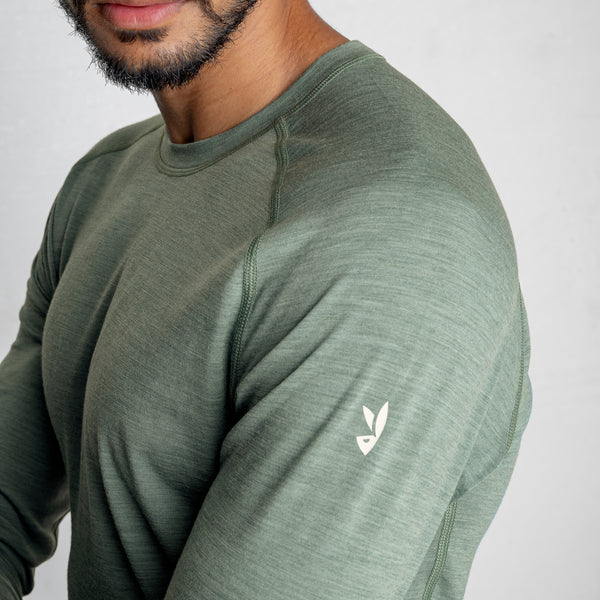 Senti Men's Merino Longsleeve — Thyme Green